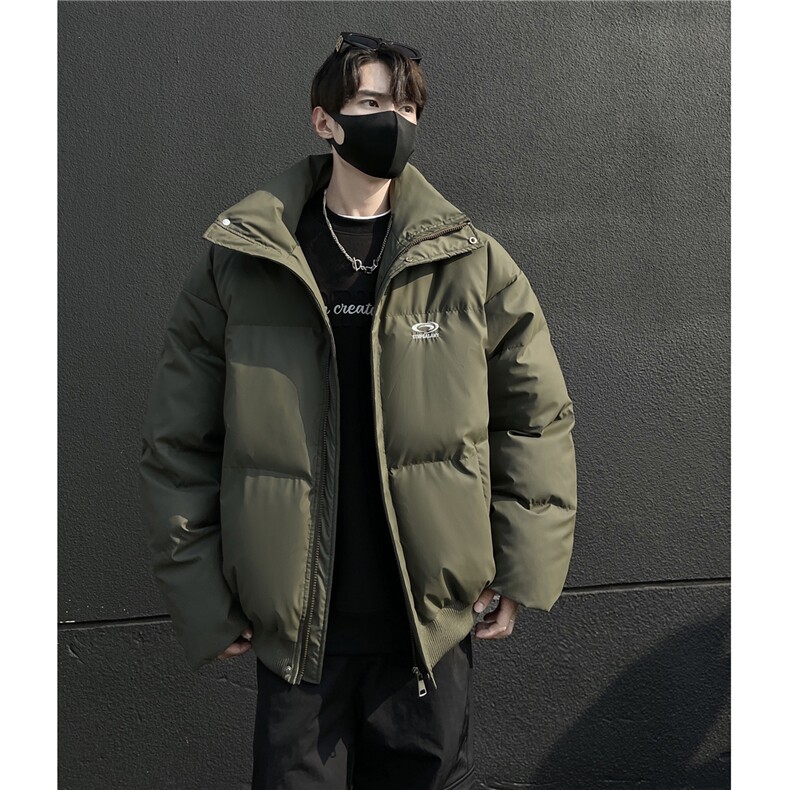冬装新品港风PU软皮棉服刺绣logo棉衣休闲加厚外套男G1103P128,男装棉衣,电商A339