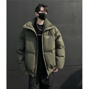冬装新品 港风PU软皮棉服刺绣logo棉衣休闲加厚外套男 G1103 P128图片
