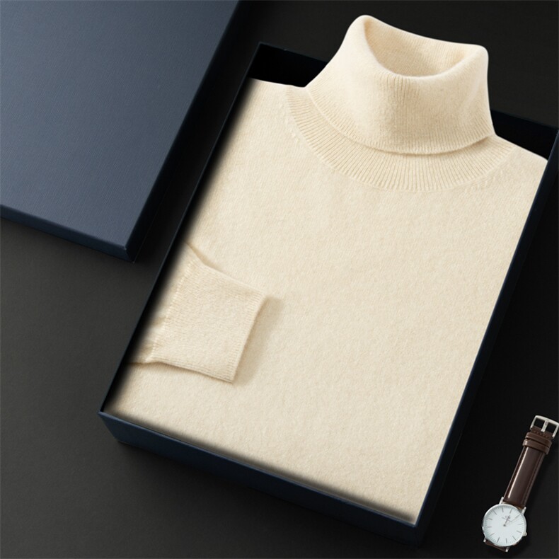 2025年秋季时尚百搭通勤简约休闲男士高翻领套衫，男装羊绒套衫，玖雪绒羊绒