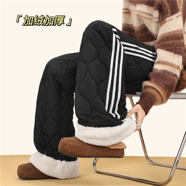 美式冬季新款条纹葫芦格设计加绒外穿棉裤B315-K25905JR-p65控89，男装棉裤，电商B315