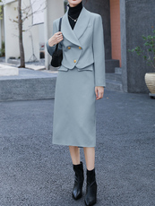 职业套装女2023春秋新款时尚气质女神范高级感小西装半身裙两件套，女装套装/套裙，卡杰菲