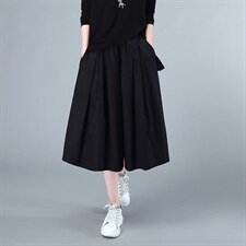 2022年春季新款裙子女宽松显瘦韩版松紧腰半身裙女休闲百搭a字裙，女装半身裙，简韵佳