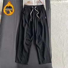 平铺！秋冬季上新加绒款休闲黑色长裤百搭-LK80173JR-特批45，男装卫衣，电商A061