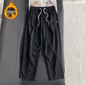 平铺！秋冬季上新加绒款休闲黑色长裤百搭-LK80173JR-特批45