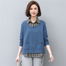 2024年秋季新款韩版休闲百搭卫衣女长袖气质减龄上衣服女打底衫棉，女装卫衣/绒衫，忆绮罗