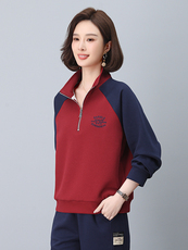 2025年春季时尚休闲拼色刺绣小立领套头上衣外套，女装短外套，依恋蒂丝