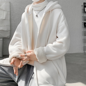 8XL-M 高品质！卫衣厚外套男加绒加厚开衫羊羔毛卫衣WY13P68控88图片