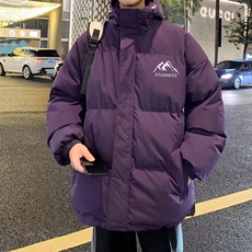 羽绒服男女短款秋冬2025新款连帽加厚防寒面包服外套，男装羽绒服，星座218-8