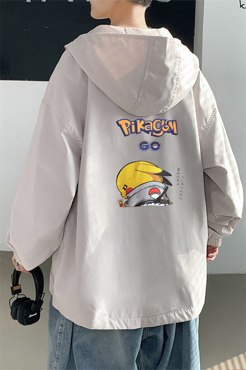 ！春秋新款港风休闲连帽夹克男宽松外套男装DJK258-P45，男装夹克，电商B371