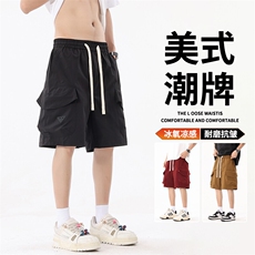 抖音品质新款男装短裤五分裤户外潮牌休闲A146-GY501特p35量大优，男装牛仔裤，HDA146