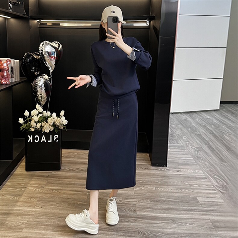 女春秋新款时尚洋气卫衣半身裙两件套图片