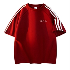 酒红拼白织带