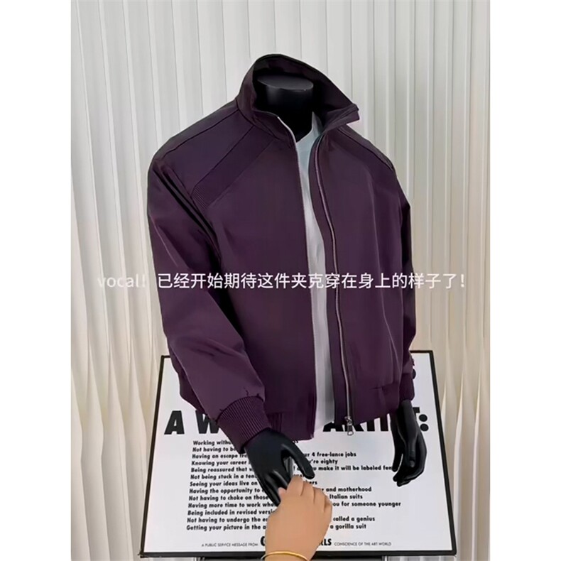 高品质春装新款老钱风美式高街解构立领棒球服飞行夹克潮休闲外套,男装夹克,电商A486