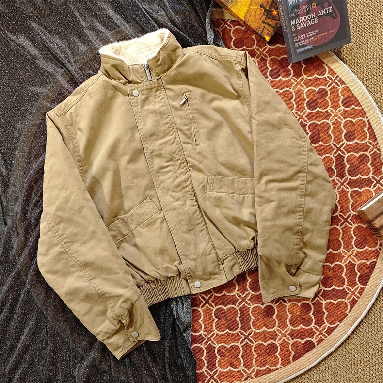 网巴恩风工装外套棉服男士短款r立领美式夹克冬季上衣B113-P118,男装夹克,星座910-1