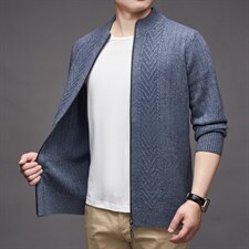 GENIOLAMODE美式结构分割卫衣男士秋季针织衫双拉链cleanfit外套图片