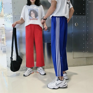 2021情侣款潮人阔腿裤子卫裤休闲裤男运动九分裤QL607/P35 男类图片
