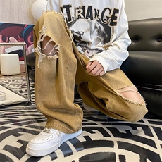 欧美嘻哈破洞男款街头复古破洞牛仔裤潮AK93P43，男装牛仔裤，星座1116-2