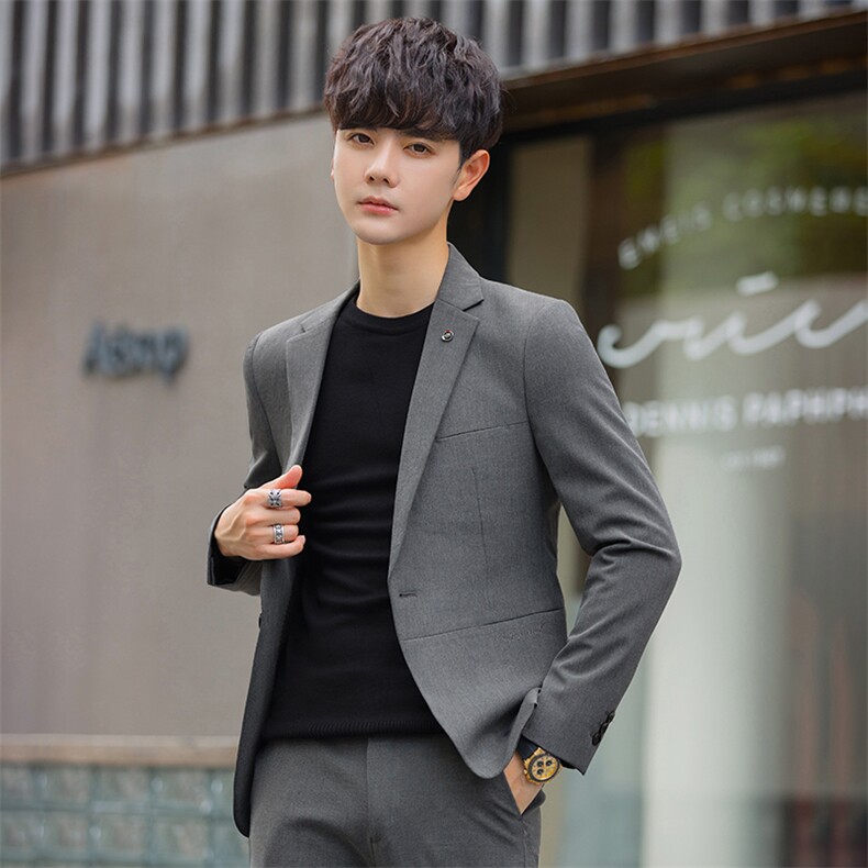 2025春秋季休闲潮流帅气修身男士西服套装简约显瘦外套A29P155，男装西服套装，电商A355（原A415）