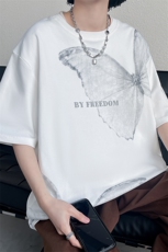 7XL-M美式纯短袖T恤男2023夏季新款ins潮牌胖子宽松体恤加大码，男装T恤，钱塘717(原712)