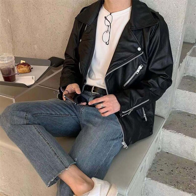 韩风复古猎装PU皮衣夹克外套PY003P105,男装夹克,星座1004（原星座815-3）