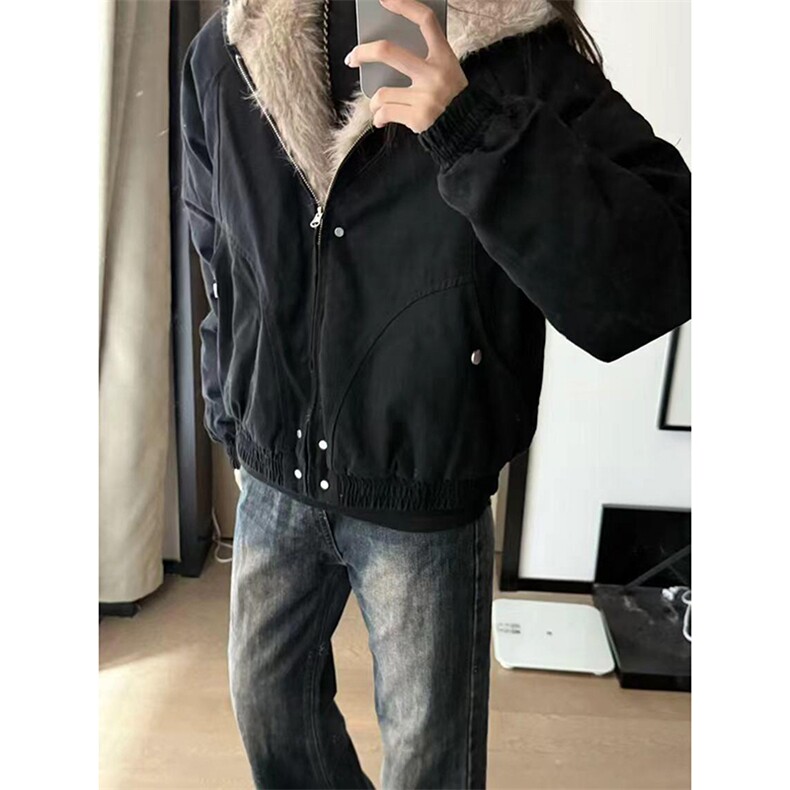 网图A2347P120-美式座山雕加绒加厚棉服男女秋冬宽松休闲棉衣,男装棉衣,电商B241