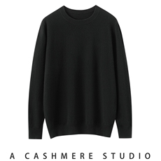 2025年秋季圆领长袖青春流行时尚百搭通勤休闲，男装羊绒套衫，朝思纯山羊绒