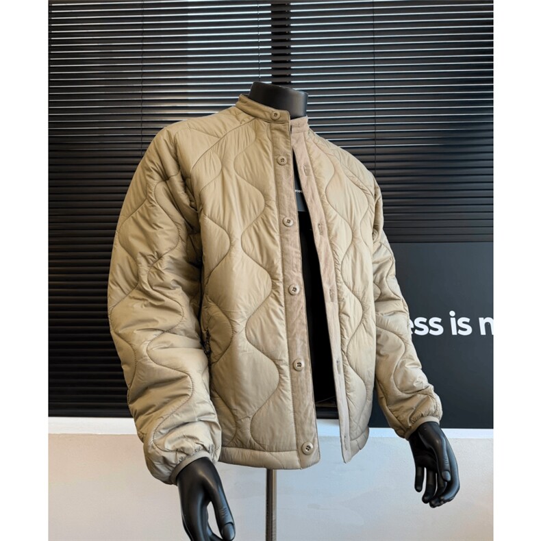 AA2104P95轻便棉服葫芦格单排扣棉衣外套绗缝内胆防泼水轻薄立领,男装棉衣,电商B323A