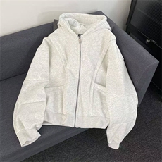 加绒加厚冬款男连帽棉衣保暖卫衣拼接外套WY8104P93，男装卫衣，星座1013-1