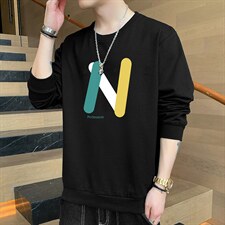 2026秋季新款潮流N字母印花卫衣休闲男士大码圆领上衣1210-2-F073，男装卫衣，星座1816-2（原1210–2）