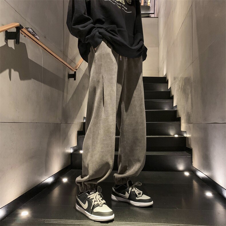 新款休闲裤宽松束脚卫裤潮流百搭休闲裤313A-1-NK84-P55控68,男装休闲裤,星座808A-1