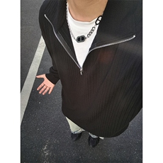 特P55无差价潮流拉链领口长袖卫衣-HW3581男模外景，男装卫衣，电商A003