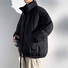 现货冬季美式休闲加厚雪山外套夹克立领纯色三防户外工装棉服，男装夹克，电商A443