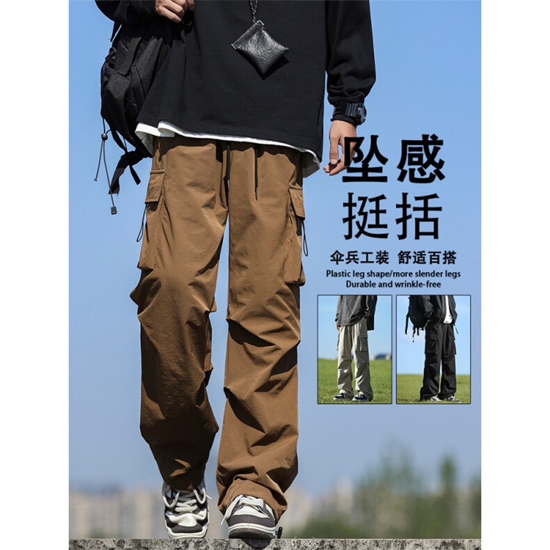 工装裤男潮牌秋款美式宽松伞兵休闲长裤子K210-特批-35加绒特批45图片