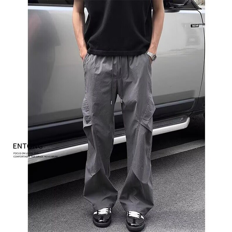 美式伞兵工装裤子男款弯刀直筒防风防水速干软壳冲锋裤户外登山裤图片