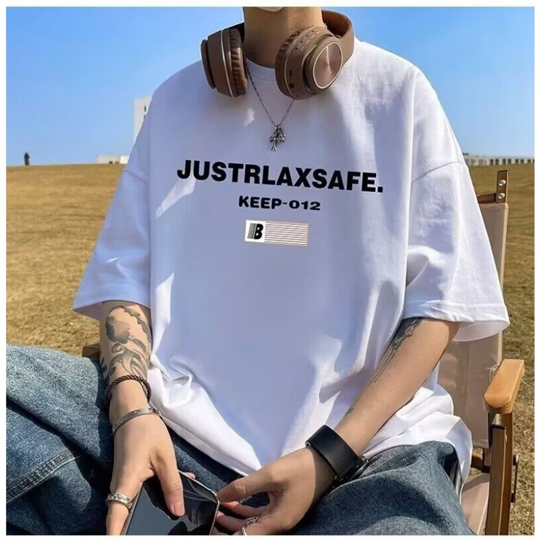 美式重工短袖T恤男女潮牌夏季新款宽松情侣上衣，男装T恤，星座506A