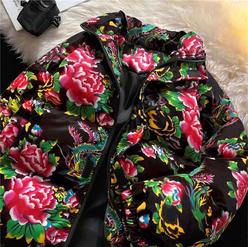 学生情侣东北大花风民族风特色牡丹大花棉袄MY203P-70，男装民族服装，电商A128