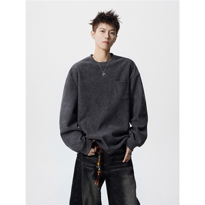 TWY26特38控68polo圆领情侣卫衣宽松外套男100聚酯图片