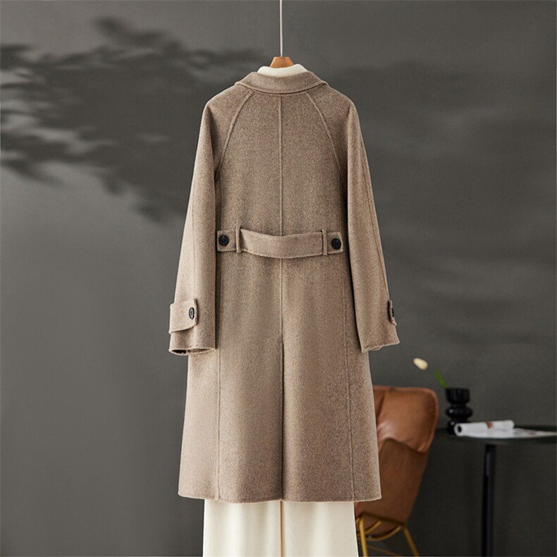2024秋冬季新款女装毛呢外套女中长款法式复古呢子，女装双面呢大衣，怡欣双面呢工厂店