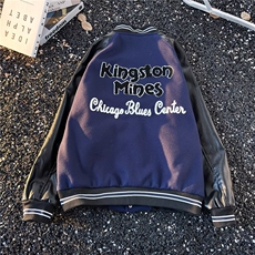 W11043-P68网图现货美式棒球服拼接夹克复古刺绣情侣款外套潮牌，男装夹克，星座1608
