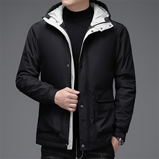 冬季中年纯色连帽棉衣男冬装中年男棉服爸爸外套DFLDM10001-P165，男装棉衣，电商B212（原钱塘6029）