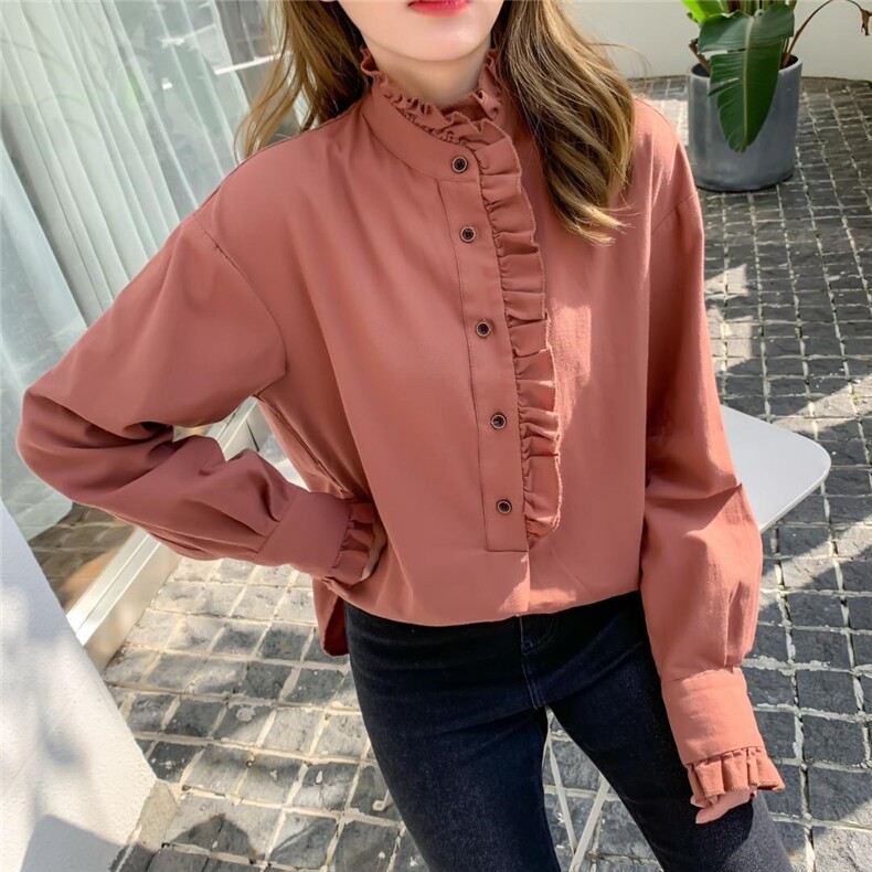 现货冬季打底衬衫，女装衬衫，D3N