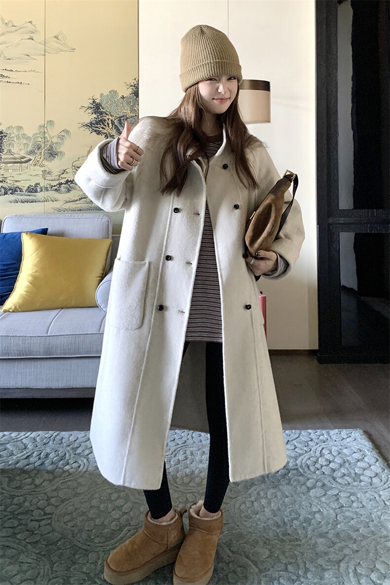 【现货】新款双排扣立领羊绒大衣99026款P255K368,女装毛呢外套,2C316