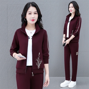 洋气减龄休闲运动服套装女春秋2025新款气质妈妈装高端卫衣三件套图片