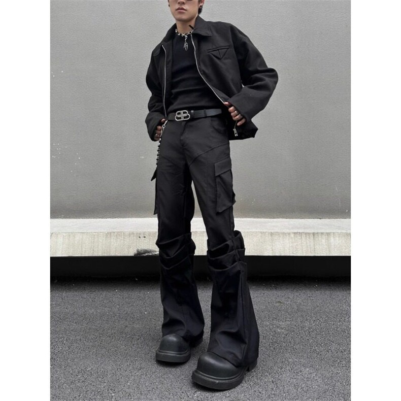 2025新款黑色宽松休闲裤，女装牛仔裤，星座506A