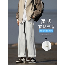 美式潮牌裤直筒宽松男款新款休闲裤秋季百搭阔腿长裤K665-特批-41，男装休闲裤，星座718-1