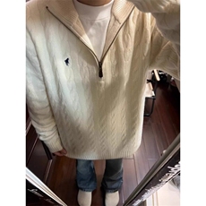 【有货】半拉链麻花针织衫刺绣毛衣MY357特P63，男装针织衫/毛衣，星座908-1