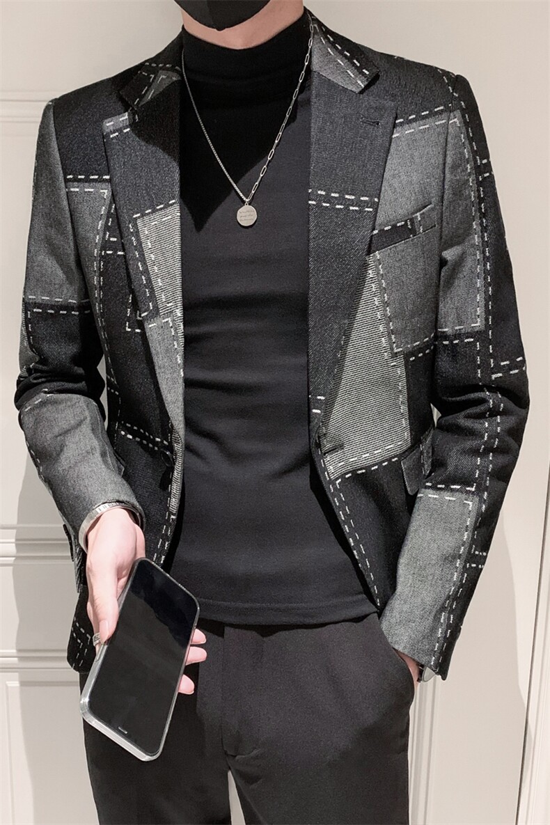 秋冬社会小伙牛仔夹克西装单西修身西服A236-XZ-210-P145,男装夹克,电商A236
