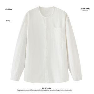 平铺~2026春季无领质感长袖衬衫 CS2205/P48图片