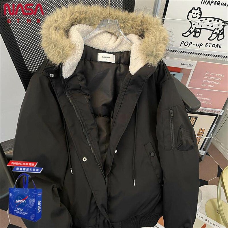 1506-1/GS61050/P92连帽毛领派克服保暖美式痞帅宽松百搭外套,男装棉衣,星座1506A