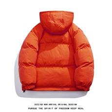 白底冬季时尚百搭宽松字母印花潮流连帽棉服外套MY213P115控158，男装棉衣，电商A247-1